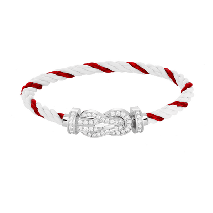 [Luna Brilliance]CHANCE LARGE 8 FIGURE BUCKLE FULL DIAMOND BRACELET SILVER