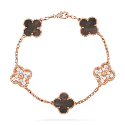 [Luna Brilliance]CLOVER DIAMOND ROSE GOLD BRACELET COLLECTION,5 MOTIFS
