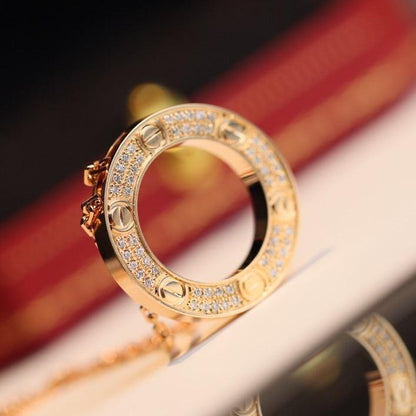 [Luna Brilliance]LOVE NECKLACE ADJUSTABLE ROSE GOLD