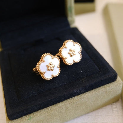 [Luna Brilliance]LUCKY PINK GOLD WHITE MOP EARRINGS