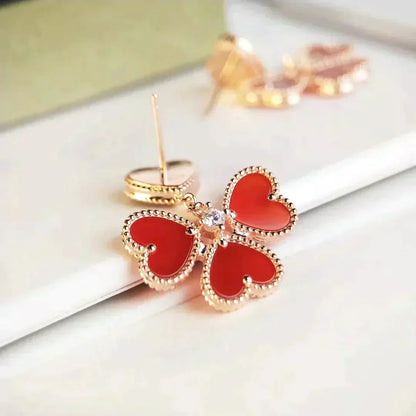 [Luna Brilliance]SWEET CLOVER CARNELIAN EARRINGS