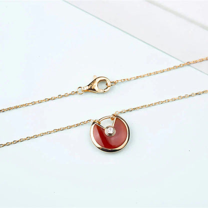 [Luna Brilliance]AMULETTE GOLD CARNELIAN ONYX NECKLACE