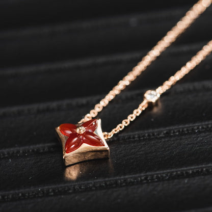 [Luna Brilliance]STAR NECKLACE PINK GOLD 1 DIAMOND