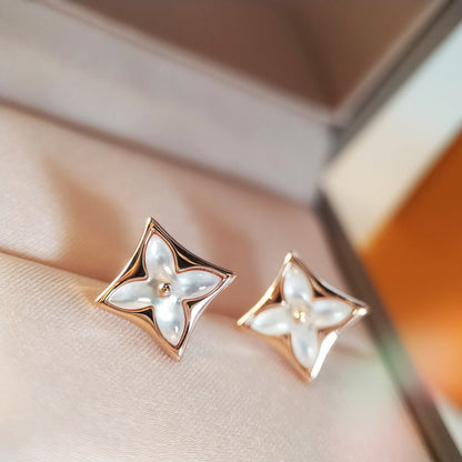 [Luna Brilliance]STAR MOP PINK GOLD EARRINGS