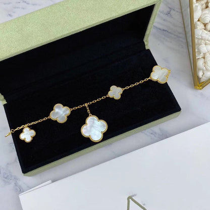 [Luna Brilliance]MAGIC CLOVER MOP GOLD BRACELET 5 MOTIFS