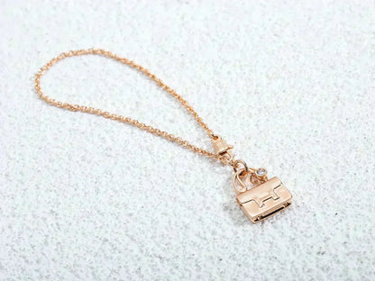 [Luna Brilliance]AMULETTE PEDANT ROSE GOLD NECKLACE