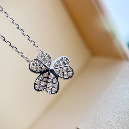 [Luna Brilliance]CLOVER DIAMOND NECKLACE SILVER
