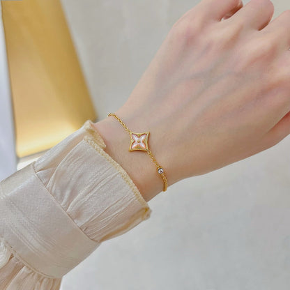 [Luna Brilliance]STAR 1 DIAMOND PINK GOLD BRACELET