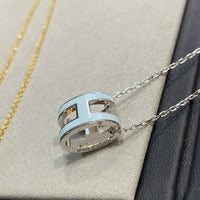 [Luna Brilliance]POP H LIGHT BLUE NECKLACE