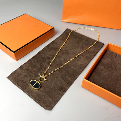 [Luna Brilliance]CHAINE VERSO BLACK CERAMIC NECKLACE