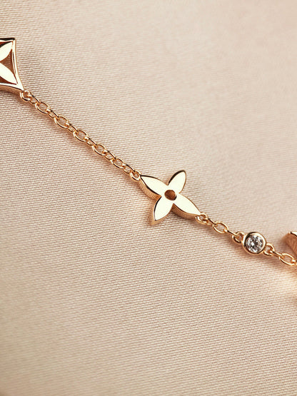 [Luna Brilliance]STAR AND SUN 7 MOTIFS GOLD BRACELET