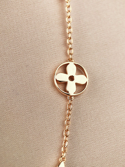 [Luna Brilliance]STAR AND SUN 7 MOTIFS GOLD BRACELET