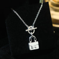 [Luna Brilliance]POP H PEDANT SILVER NECKLACE
