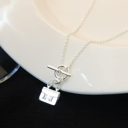 [Luna Brilliance]POP H PEDANT SILVER NECKLACE