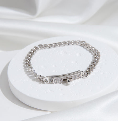 [Luna Brilliance]KELLY CHAIN SILVER DIAMOND BRACELET