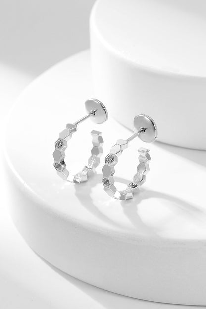 [Luna Brilliance]BEE LOVE DIAMOND HOOP EARRINGS