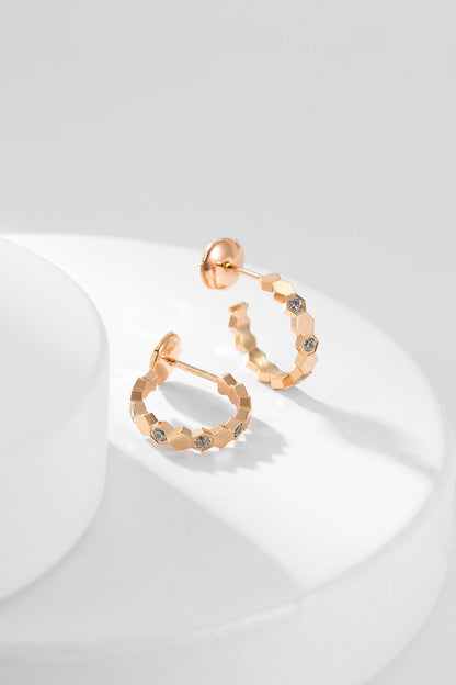 [Luna Brilliance]BEE LOVE DIAMOND HOOP EARRINGS
