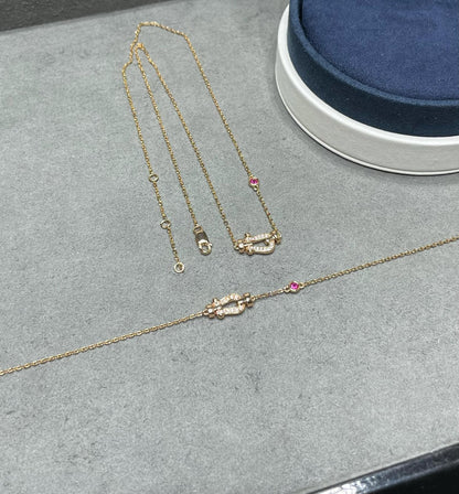 [Luna Brilliance]FORCE 10 DIAMOND PINK GOLD NECKLACE