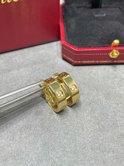 [Luna Brilliance]LOVE 5.5MM 1 DIAMOND EARRINGS