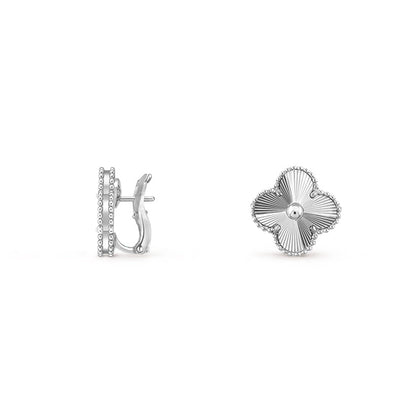 [Luna Brilliance]CLOVER SILVER 15MM MOP EARRINGS COLLECTION
