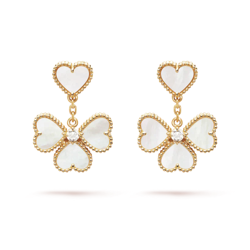 [Luna Brilliance]CLOVER SWEET WHITE MOP EARRINGS