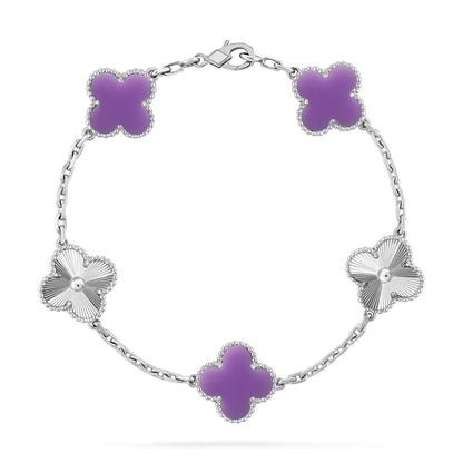 [Luna Brilliance]CLOVER DIAMOND SILVER BRACELET COLLECTION,5 MOTIFS