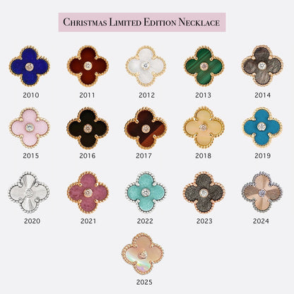 [Luna Brilliance]CLOVER 15MM CHRISTMAS LIMITED EDITION SINGLE FLOWER NECKLACE