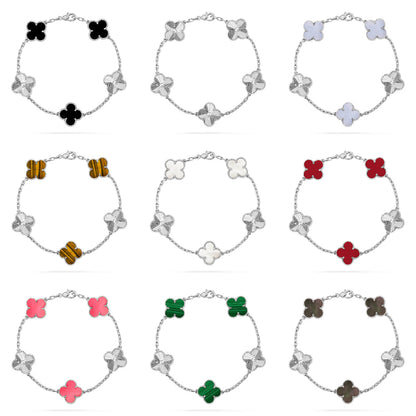 [Luna Brilliance]CLOVER LASER SILVER BRACELET COLLECTION,5 MOTIFS