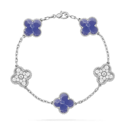 [Luna Brilliance]CLOVER DIAMOND SILVER BRACELET COLLECTION,5 MOTIFS