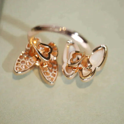 [Luna Brilliance]TWIN BUTTERFLY DIAMOND MOP RING