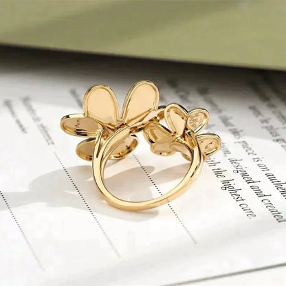 [Luna Brilliance]CLOVER COMOS GOLD DIAMOND RING