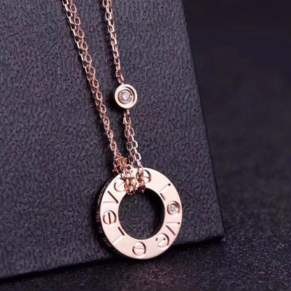[Luna Brilliance]LOVE NECKLACE 16MM 2 DIAMONDS