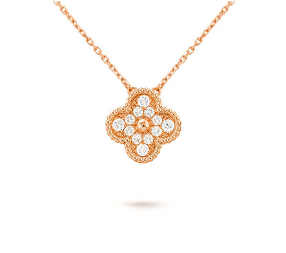 [Luna Brilliance]CLOVER 15MM DIAMOND SINGLE FLOWER NECKLACE COLLECTION