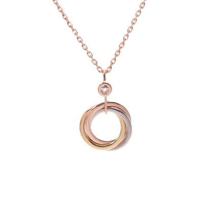 [Luna Brilliance]TRINITY SILVER GOLD PINK GOLD NECKLACE