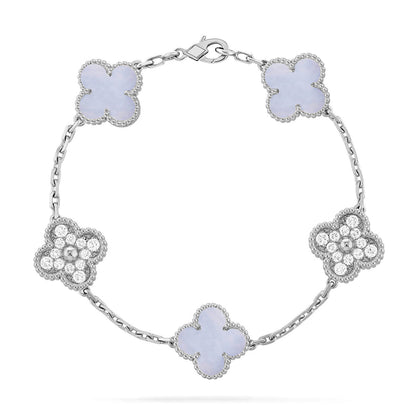 [Luna Brilliance]CLOVER DIAMOND SILVER BRACELET COLLECTION,5 MOTIFS