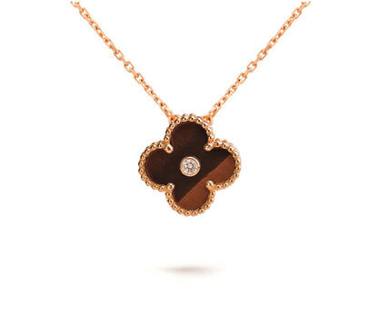 [Luna Brilliance]CLOVER 15MM DIAMOND SINGLE FLOWER NECKLACE COLLECTION