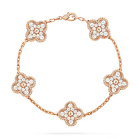 [Luna Brilliance]CLOVER ROSE GOLD BRACELET COLLECTION,5 MOTIFS