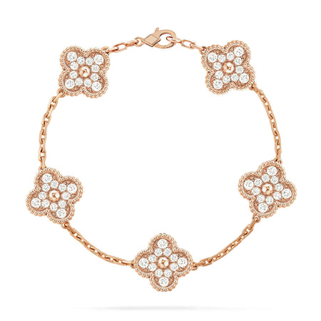 [Luna Brilliance]CLOVER ROSE GOLD BRACELET COLLECTION,5 MOTIFS