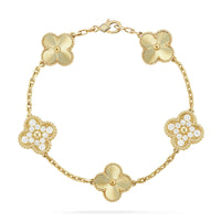 [Luna Brilliance]CLOVER DIAMOND GOLD BRACELET COLLECTION,5 MOTIFS