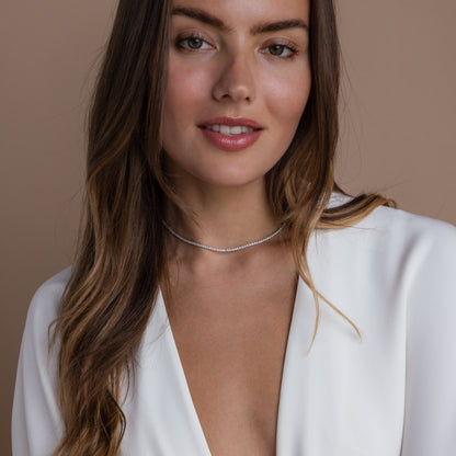 Diamond Tennis Choker Necklace