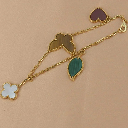 [Luna Brilliance]LUCKY SPRING 5 MOTIF GOLD BRACELET
