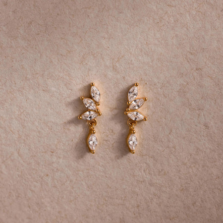 Diamond Marquise Drop Studs