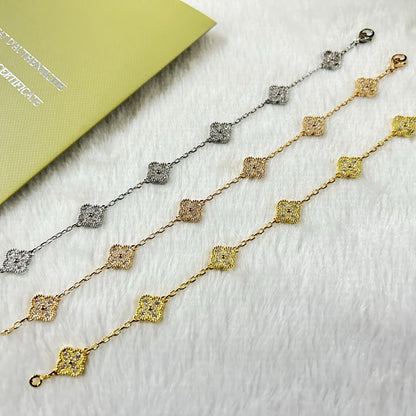 [Luna Brilliance]CLOVER 6 MOTIF DIAMOND BRACELET