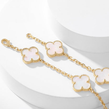 [Luna Brilliance]CLOVER 10 MOTIFS WHITE MOTHER OF PEARL NECKLACE