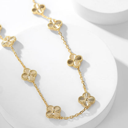 [Luna Brilliance]CLOVER 10 MOTIFS LASER NECKLACE