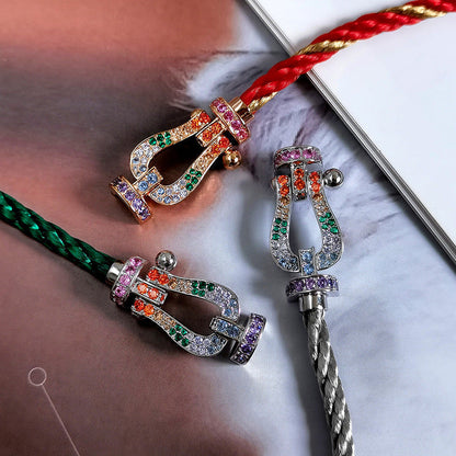 [Luna Brilliance]FORCE LARGE HORSESHOE  COLORED DIAMOND BRACELET ROSE GOLD