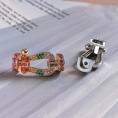 [Luna Brilliance]FORCE LARGE HORSESHOE  COLORED DIAMOND BRACELET ROSE GOLD