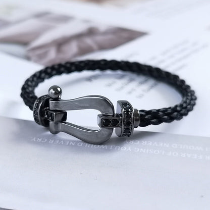 [Luna Brilliance]FORCE LARGE SERIES HORSESHOE BLACK SAMURAI BRACELET