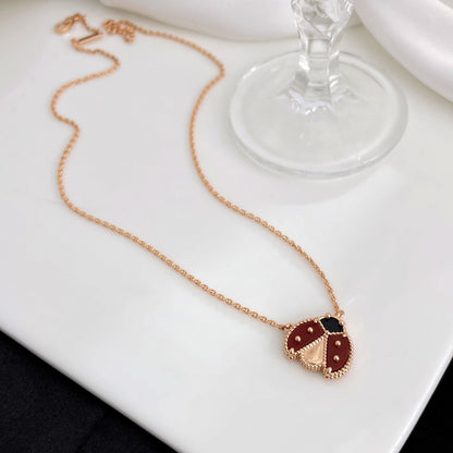 [Luna Brilliance]LUCKY  CARNELIANS LADYBUG NECKLACE