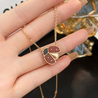 [Luna Brilliance]LUCKY  CARNELIANS LADYBUG NECKLACE